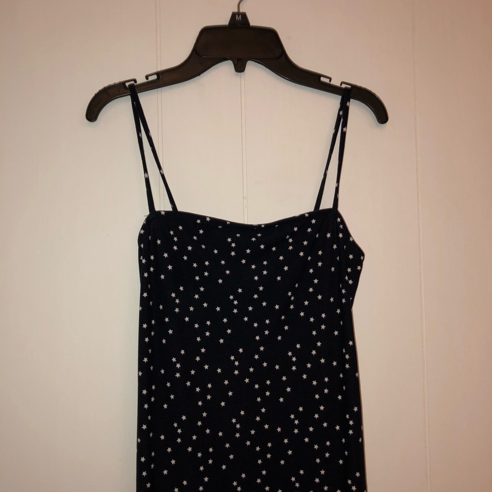forever 21 cute star print navy cami bodycon dress
